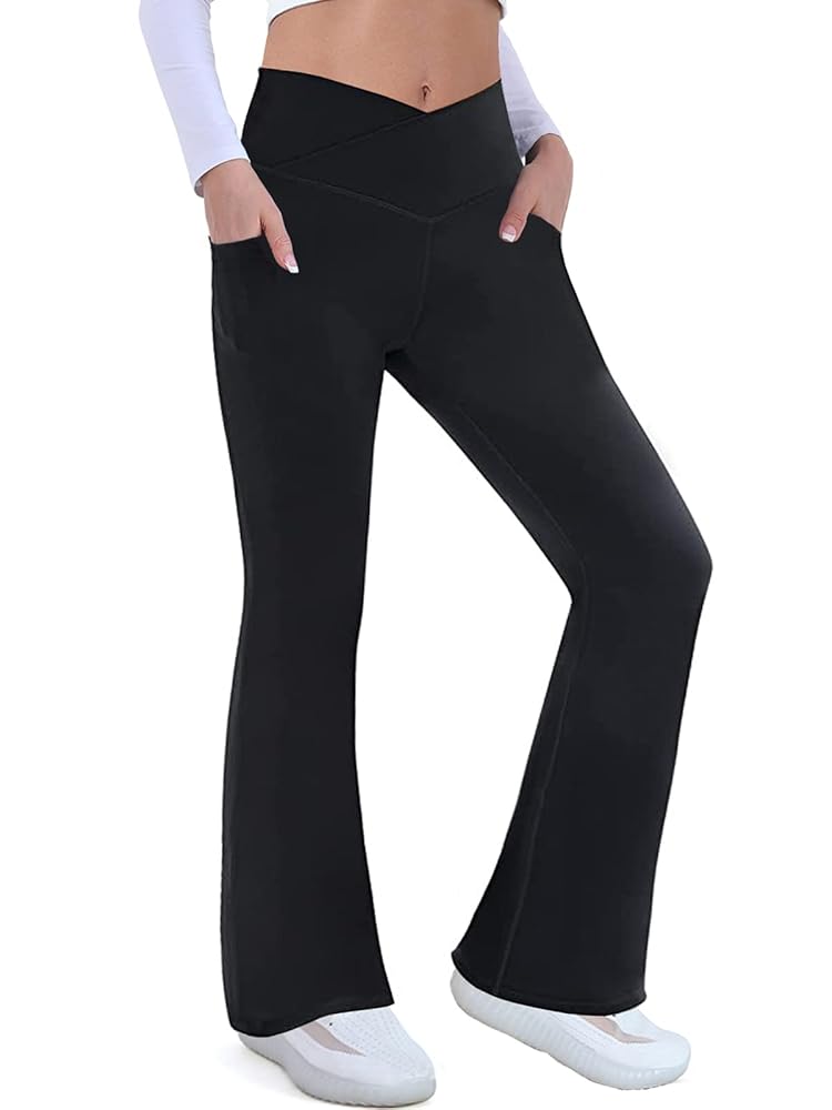 パンツ HIGH WAIST SKINNY FLARE CHECK PANTS Women's Pants Gingham Print Flare Leg Pants - Tall Sizes